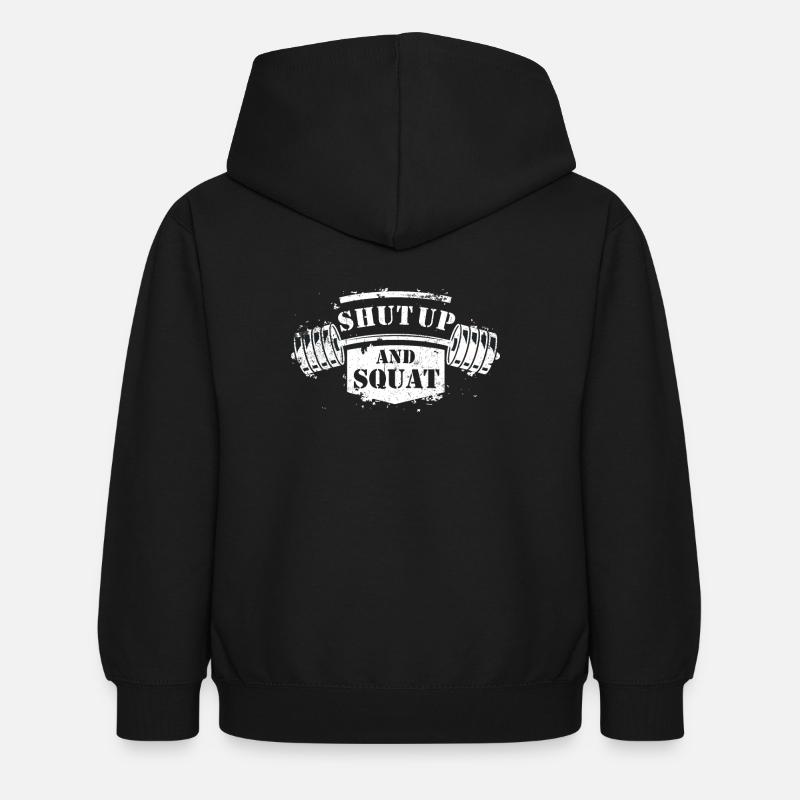 Tais-toi et squat Culturisme - Sweat à capuche Enfant - noir