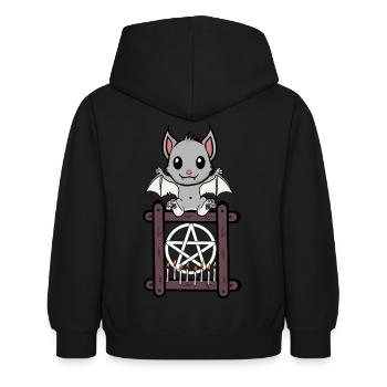 Halloween Bat Witching Hour Horreur - Sweat à capuche Enfant - noir - Dos - AI Model Kid Female (0cm)