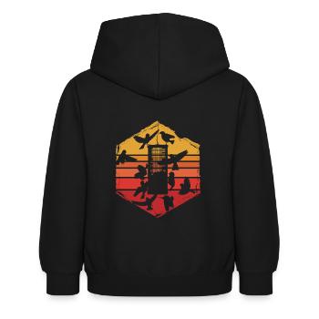 Bird Feeding - Kids Hoodie - black - Back - AI Model Kid Female (0cm)