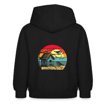 Alimentation des oiseaux - Sweat à capuche Enfant - noir - Dos - AI Model Kid Female (0cm)