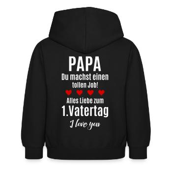 1.Vatertag Bester Papa gratulieren Glückwunsch - Kinder Hoodie - Schwarz - Hinten - AI Model Kid Female (0cm)