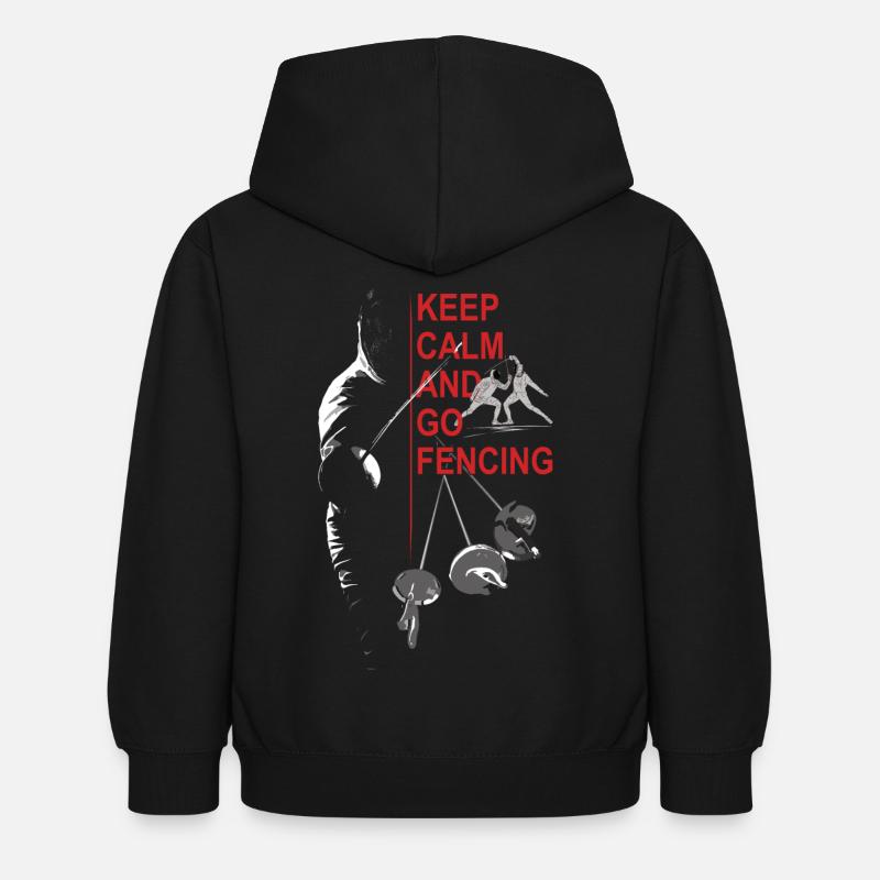 Escrime, Cadeau, Formation, Keep Calm - Sweat à capuche Enfant - noir
