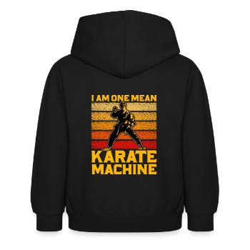 Ich bin eine gemeine Karatemaschine - Kinder Hoodie - Schwarz - Hinten - AI Model Kid Female (0cm)