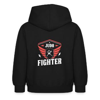 Judo-Kämpfer - Kinder Hoodie - Schwarz - Hinten - AI Model Kid Female (0cm)