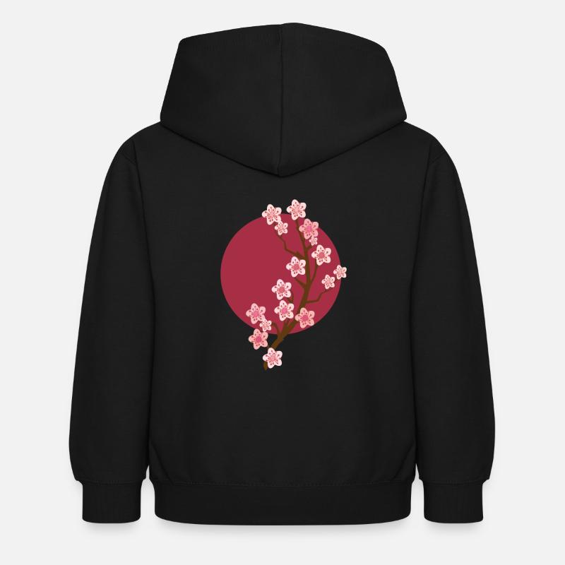 Sakura Fleur de cerisier - Sweat à capuche Enfant - noir