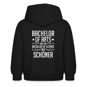 Bachelor Abschluss Bachelor of Arts - Kinder Hoodie - Schwarz - Hinten - AI Model Kid Female (0cm)