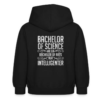 Bachelor Abschluss Bachelor of Science - Kinder Hoodie - Schwarz - Hinten - AI Model Kid Female (0cm)