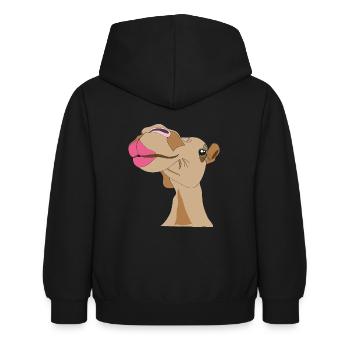 camel - Kids Hoodie - black - Back - AI Model Kid Female (0cm)