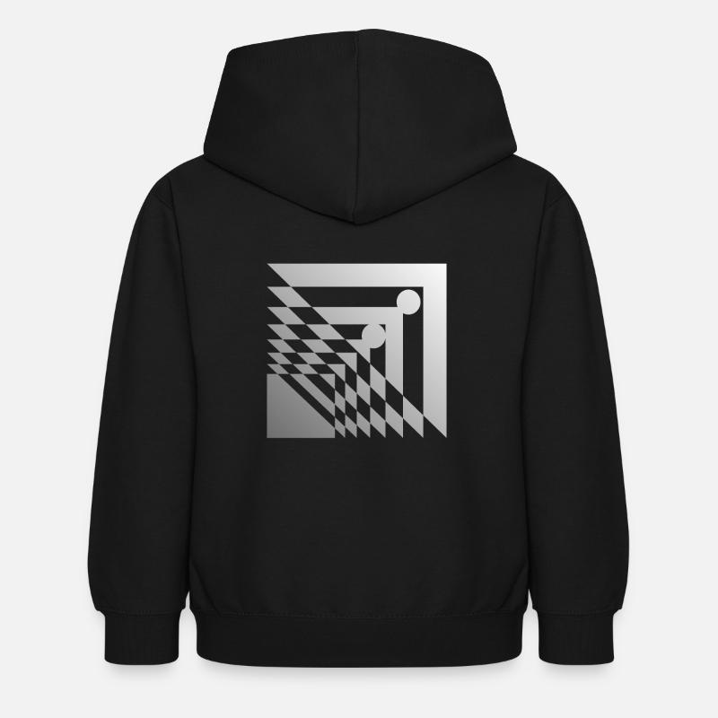 geometric pattern - Kids Hoodie - black
