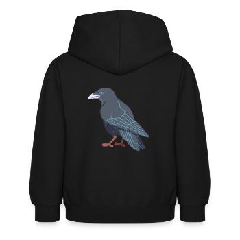 Carrion crow - Kids Hoodie - black - Back - AI Model Kid Female (0cm)