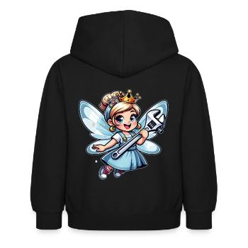 Vergiss Fee und Prinzessin - ich bin Ingenieurin - Kinder Hoodie - Schwarz - Hinten - AI Model Kid Female (0cm)