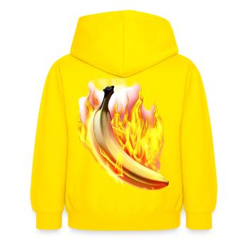 Banane brûlante - Sweat à capuche Enfant - jaune - Dos - AI Model Kid Female (0cm)