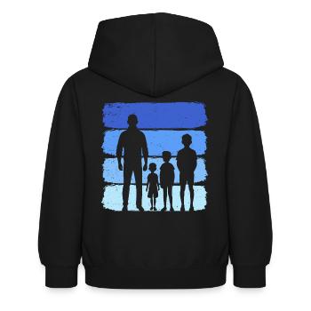 Papa und drei Kinder T-Shirt vater und 3 Söhne - Kinder Hoodie - Schwarz - Hinten - AI Model Kid Female (0cm)