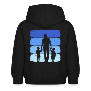 Papa und zwei Söhne T Shirt Vater und 2 Kinder - Kinder Hoodie - Schwarz - Hinten - AI Model Kid Female (0cm)