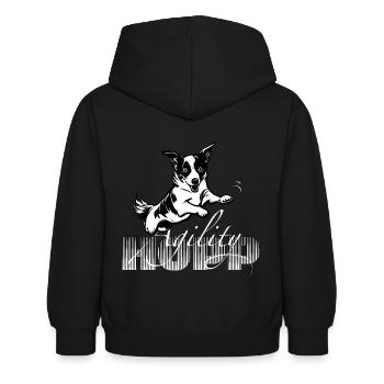 Hopp -Agilité - Sweat à capuche Enfant - noir - Dos - AI Model Kid Female (0cm)