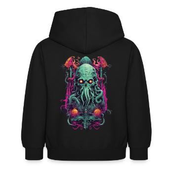 Gothique Cthulhu démon Halloween monstre Design - Sweat à capuche Enfant - noir - Dos - AI Model Kid Female (0cm)