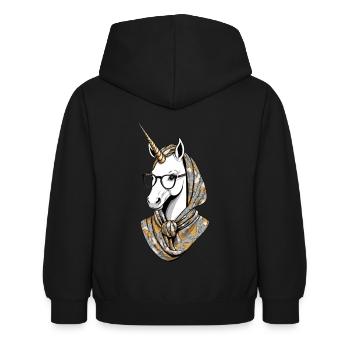 Licorne Maman Drôle Maman Fête des Mères Licornes - Sweat à capuche Enfant - noir - Dos - AI Model Kid Female (0cm)