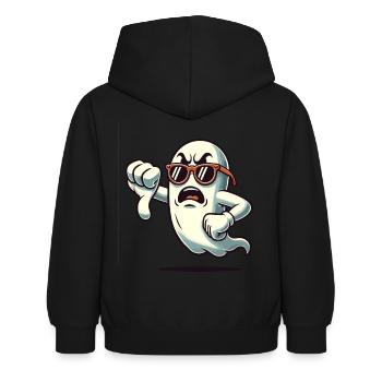 Cool Ghost Gives Thumbs Down Funny Halloween - Kids Hoodie - black - Back - AI Model Kid Female (0cm)