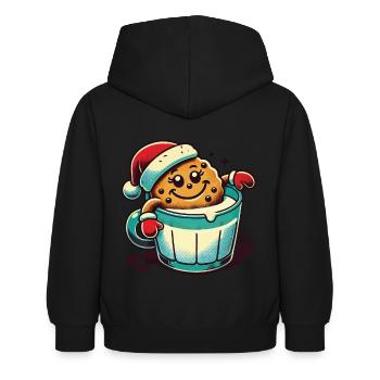 Christmas Retro Vintage Cookie Cup - Kids Hoodie - black - Back - AI Model Kid Female (0cm)