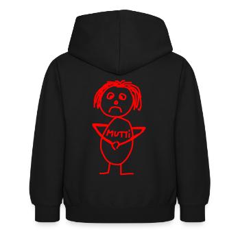 Mutti - Kinder Hoodie - Schwarz - Hinten - AI Model Kid Female (0cm)