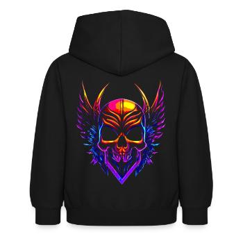 Crâne psychédélique - Sweat à capuche Enfant - noir - Dos - AI Model Kid Female (0cm)