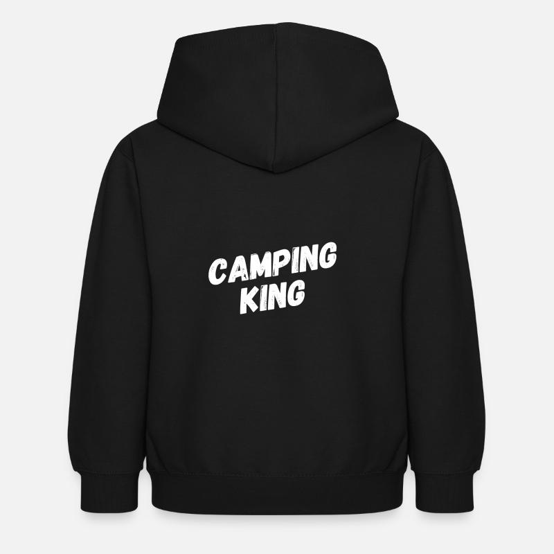 Camping roi - Sweat à capuche Enfant - noir