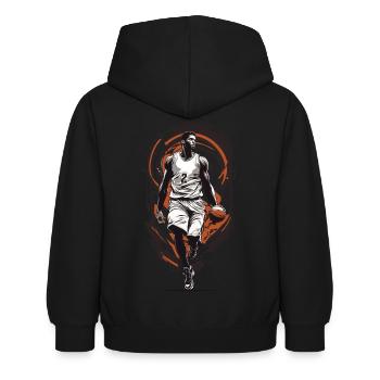 Basket-ball Dribble Esthétique Joueur Streetwear - Sweat à capuche Enfant - noir - Dos - AI Model Kid Female (0cm)