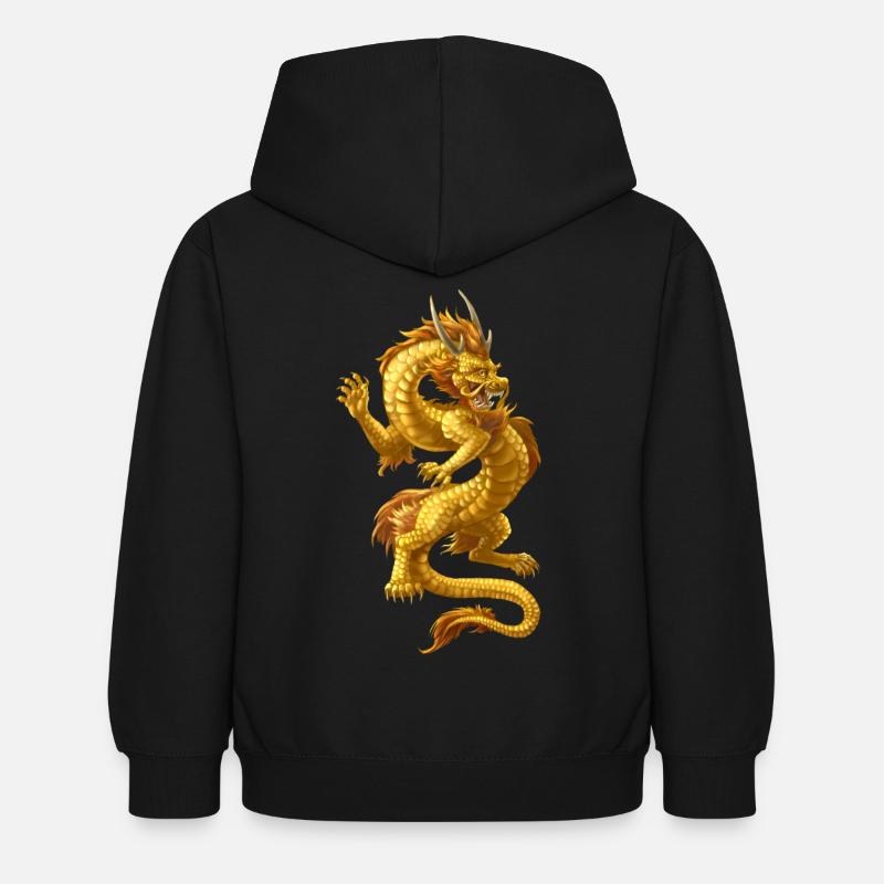 Chinesischer Drache - Kinder Hoodie - Schwarz