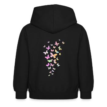 Butterflies - Kids Hoodie - black - Back - AI Model Kid Female (0cm)