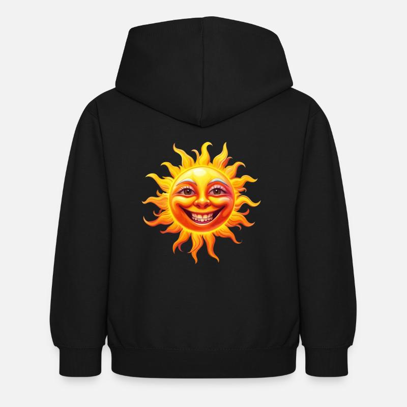 Sourire de soleil - Sweat à capuche Enfant - noir