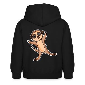 Sticker suricate - Sweat à capuche Enfant - noir - Dos - AI Model Kid Female (0cm)