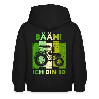 10. Geburtstag 10 Jahre Geschenk Zehn Traktor - Kinder Hoodie - Schwarz - Hinten - AI Model Kid Female (0cm)