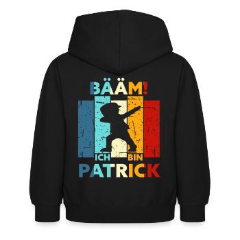 Patrick Geschenk Name Vorname Geburtstag - Kinder Hoodie - Schwarz - Hinten - AI Model Kid Female (0cm)