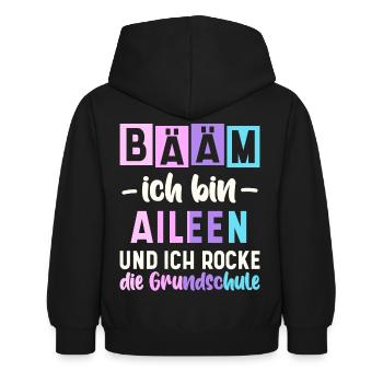 Name Aileen Geschenk Grundschule - Kinder Hoodie - Schwarz - Hinten - AI Model Kid Female (0cm)