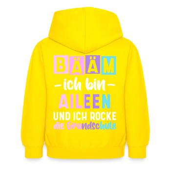 Name Aileen Geschenk Grundschule - Kinder Hoodie - Gelb - Hinten - AI Model Kid Female (0cm)