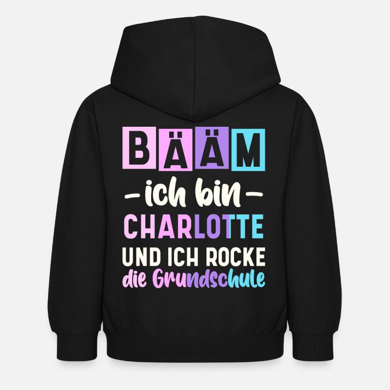 Name Charlotte Geschenk Grundschule - Kinder Hoodie - Schwarz