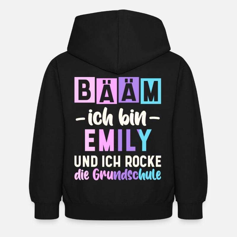 Name Emily Geschenk Grundschule - Kinder Hoodie - Schwarz