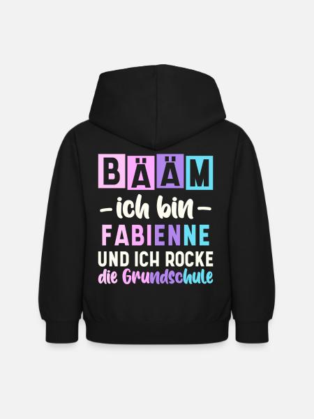 Name Fabienne Geschenk Grundschule - Kinder Hoodie - Schwarz