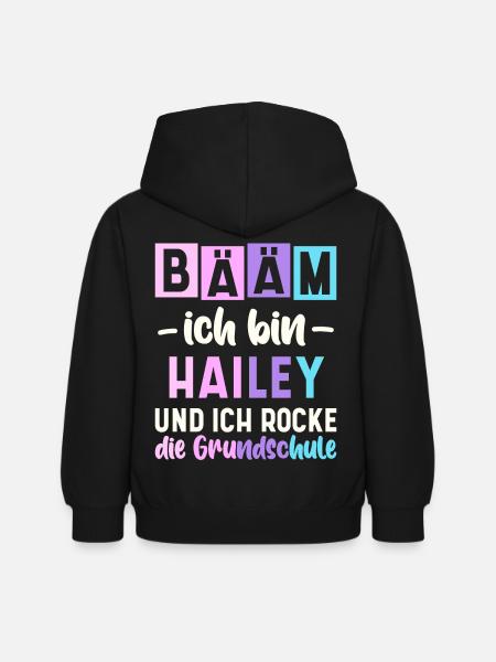 Name Hailey Geschenk Grundschule - Kinder Hoodie - Schwarz