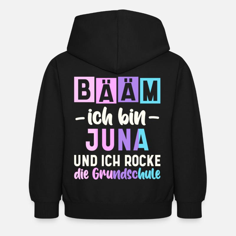 Name Juna Geschenk Grundschule - Kinder Hoodie - Schwarz