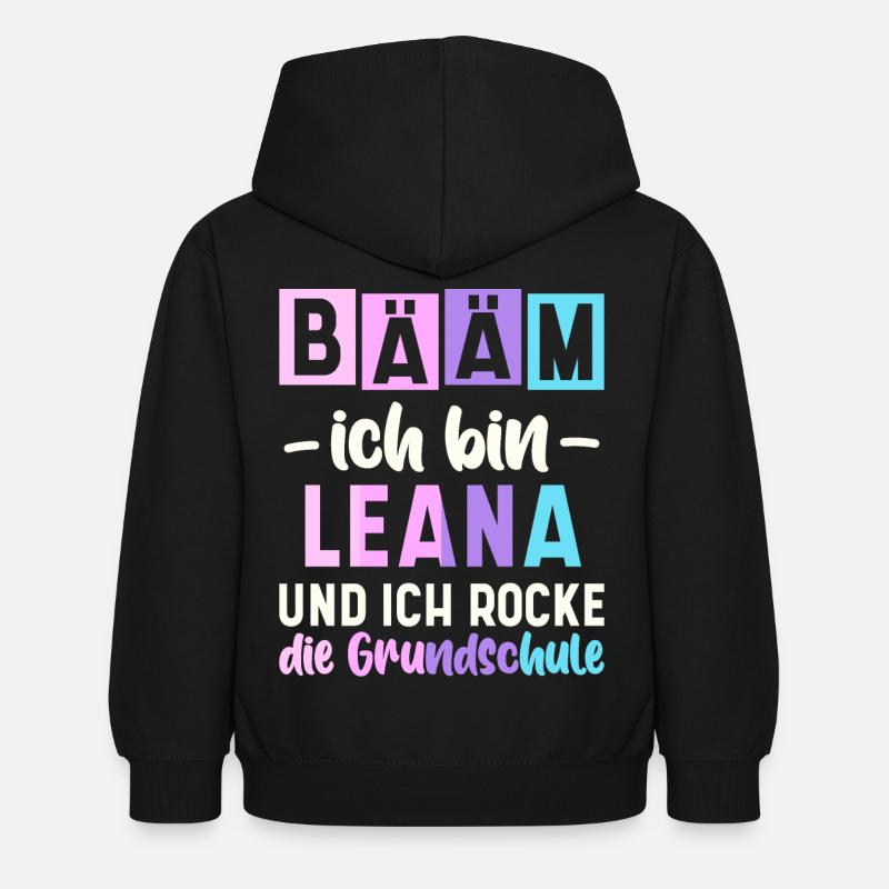 Name Leana Geschenk Grundschule - Kinder Hoodie - Schwarz
