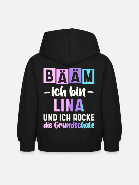 Name Lina Geschenk Grundschule - Kinder Hoodie - Schwarz