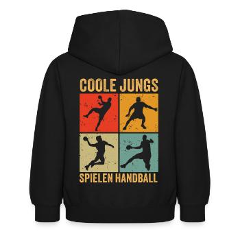 Handball Geschenk Handballer Junge Handballspieler - Kinder Hoodie - Schwarz - Hinten - AI Model Kid Female (0cm)