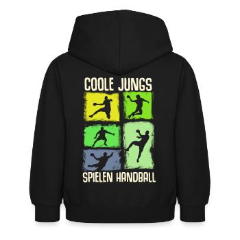Handball Geschenk Handballer Junge Handballspieler - Kinder Hoodie - Schwarz - Hinten - AI Model Kid Female (0cm)