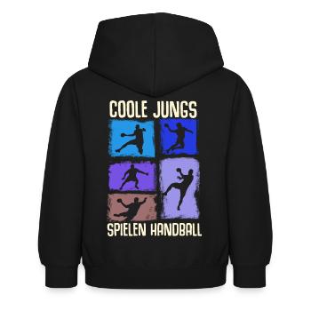 Handball Geschenk Handballer Junge Handballspieler - Kinder Hoodie - Schwarz - Hinten - AI Model Kid Female (0cm)