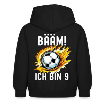 9 Jahre Jungen 9. Geburtstag Geschenk Fußball - Kinder Hoodie - Schwarz - Hinten - AI Model Kid Female (0cm)