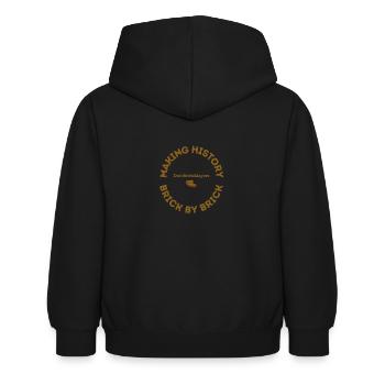 Faire l’histoire brique par brique - Sweat à capuche Enfant - noir - Dos - AI Model Kid Female (0cm)