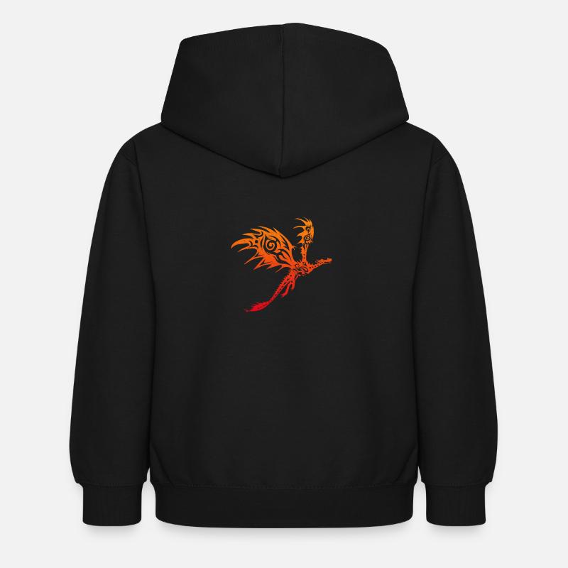 Idée de cadeau drôle d'animaux de dragon rouge - Sweat à capuche Enfant - noir
