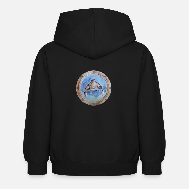 tortue hublot - Sweat à capuche Enfant - noir