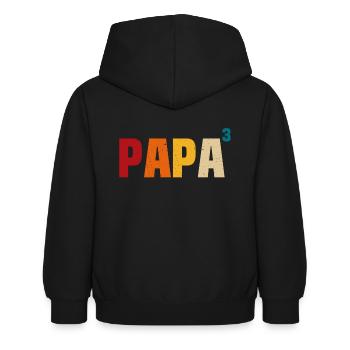 Papa 3 Kinder stolzer Vater 3 Kinder dreifacher Vater - Kinder Hoodie - Schwarz - Hinten - AI Model Kid Female (0cm)